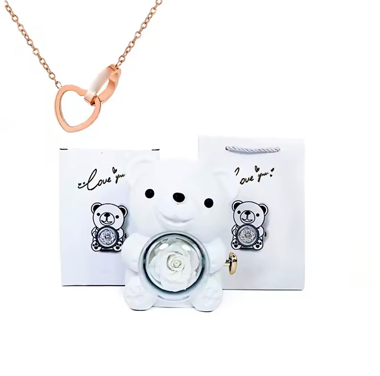 Caja Oso Joyero con Collar