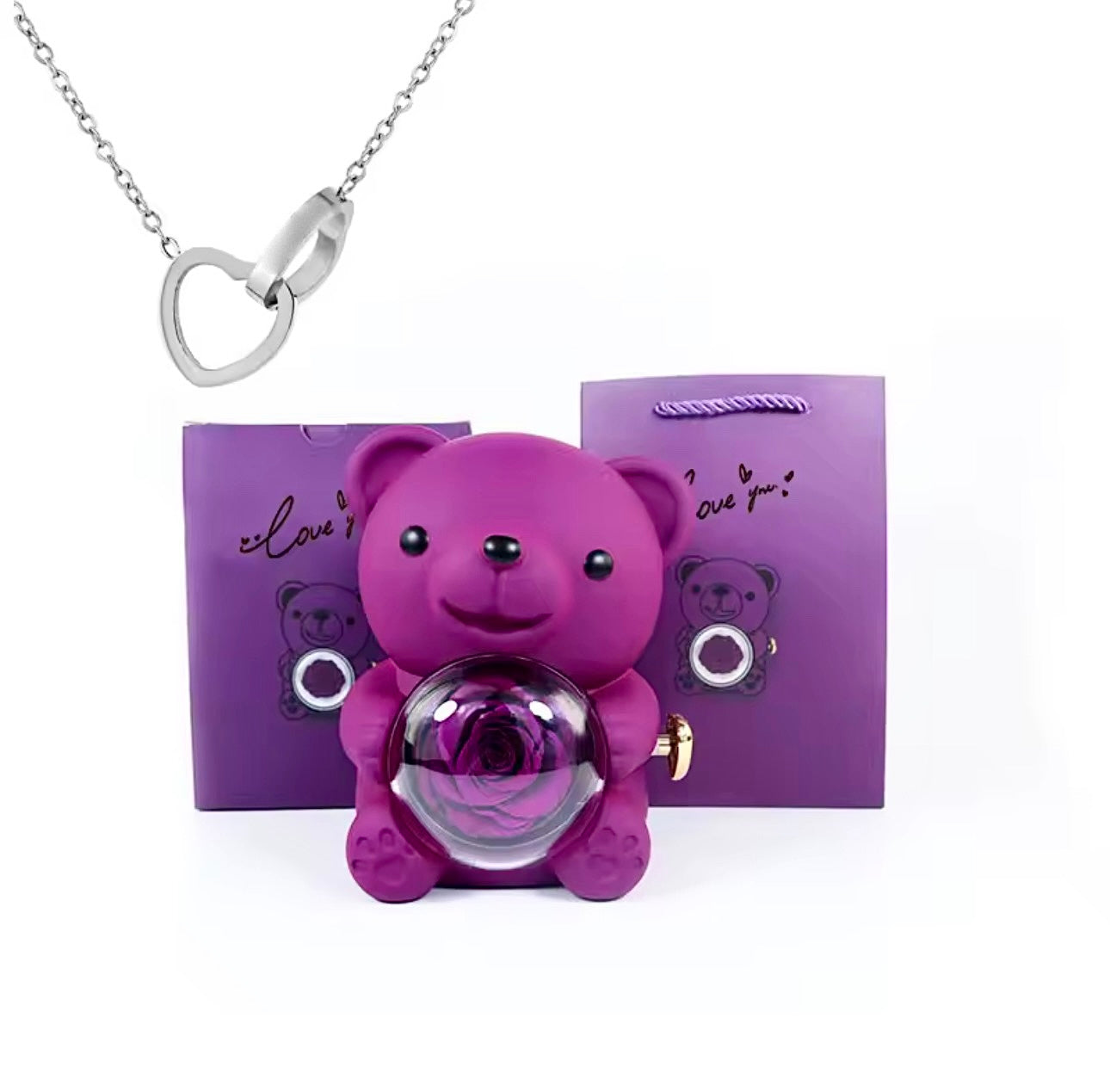 Caja Oso Joyero con Collar